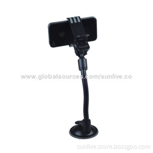 360 degree rotation Clip phone holder long tube car mount for iphone cellphone